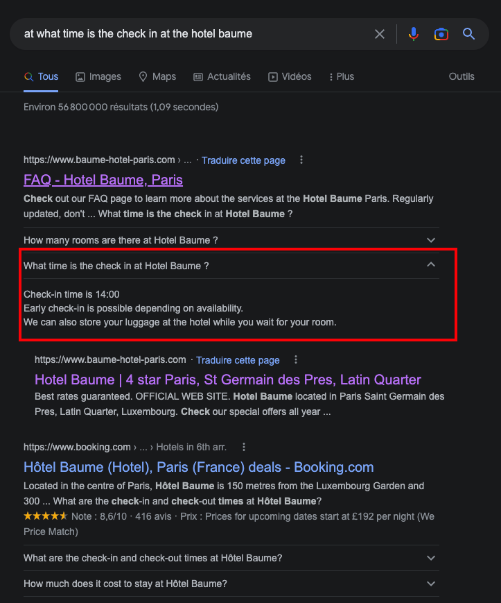ai snippets for hotels 