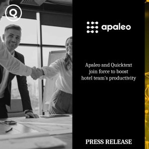 Apaleo y Quinta se unen para aumentar la productividad de los equipos hoteleros