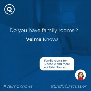  Family rooms information provided by chatbot for hotels
