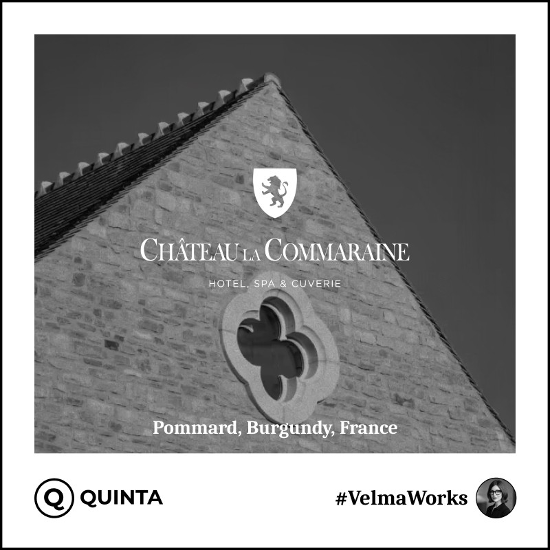 Quinta y Velma ya en marcha en el Château la Commaraine en Pommard, Borgoña, Francia